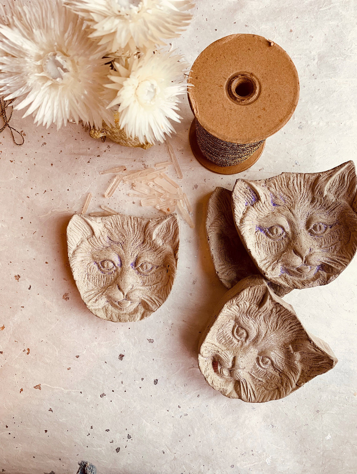 Concrete Cat Trinket Dish