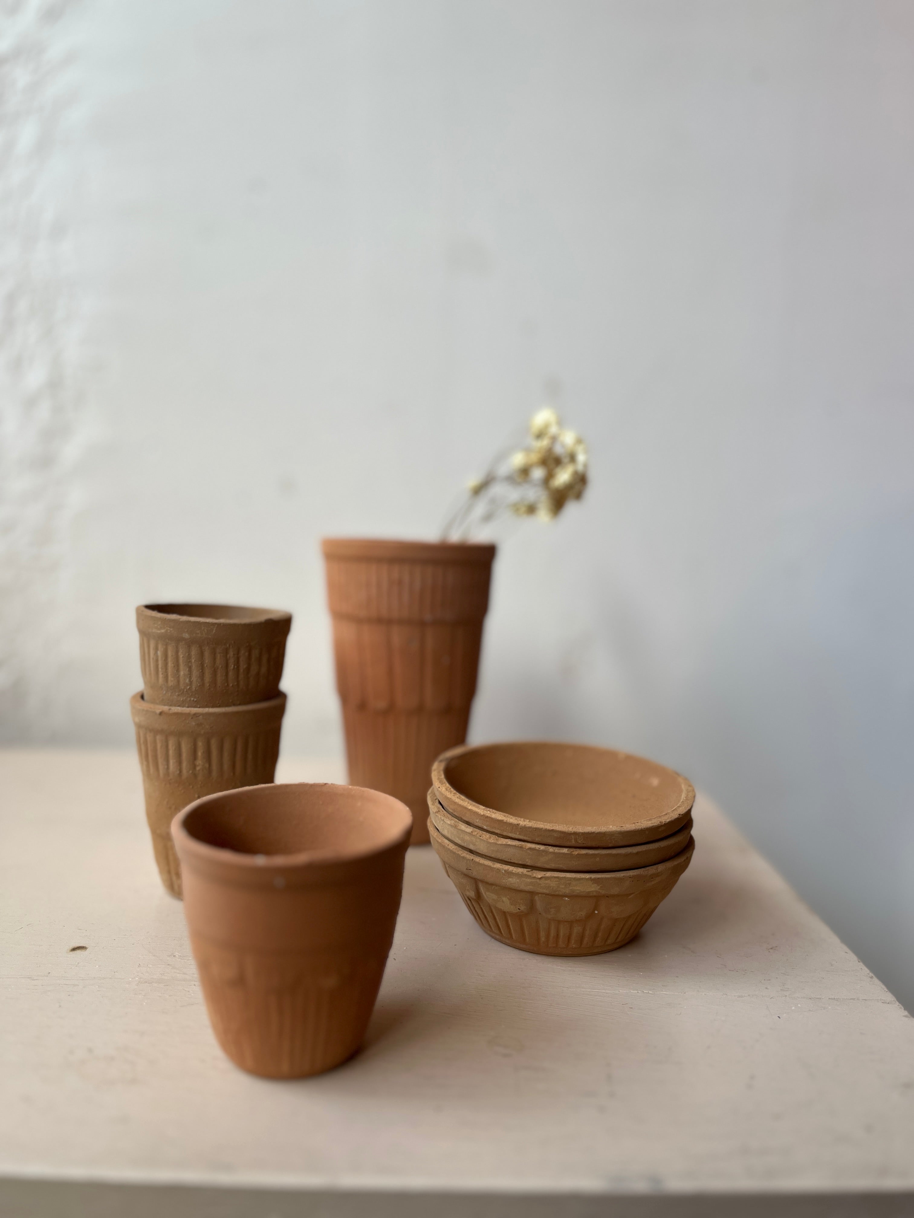 Terracotta Clay Pots and Saucers